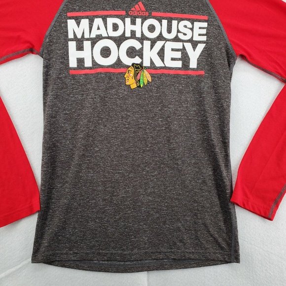 CHICAGO BLACKHAWKS Shirt Men’s Long Sleeve Crew Neck Tee Gray Small - Picture 3 of 12